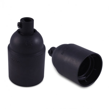Plastic bulb holder black E27