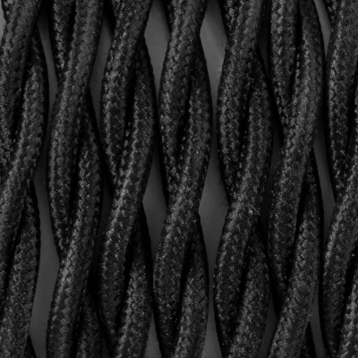 Twisted electric cable covered by polyster 15 black tulip 2x0.75