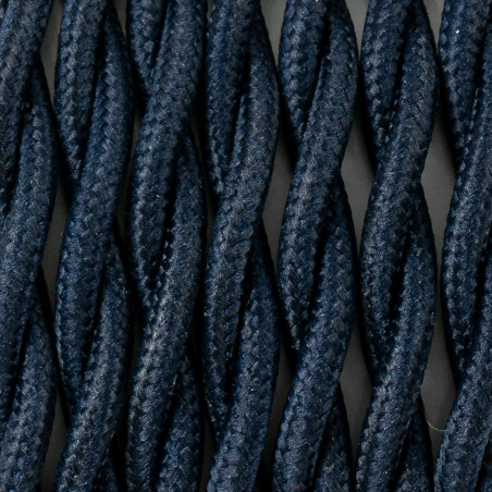 Granatowy kabel skręcany w oplocie poliestrowym T09 borówka amerykańska 2x1x0.75 Kolorowe Kable
