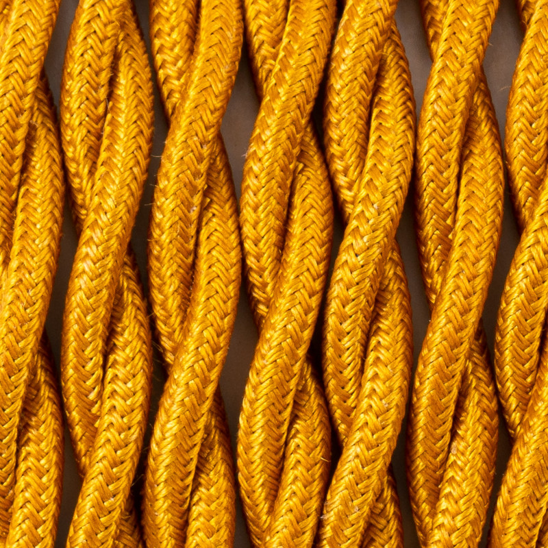 Kabel skręcany w oplocie poliestrowym 32 peruwiańskie złoto 2x1x0.75 Kolorowe Kable