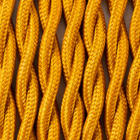Złoty kabel skręcany w oplocie poliestrowym T07 peruwiańskie złoto 2x1x0.75 Kolorowe Kable