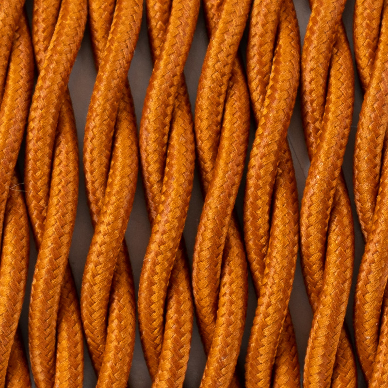 Kabel skręcany w oplocie poliestrowym 33 miedziany brąz 2x1x0.75 Kolorowe Kable