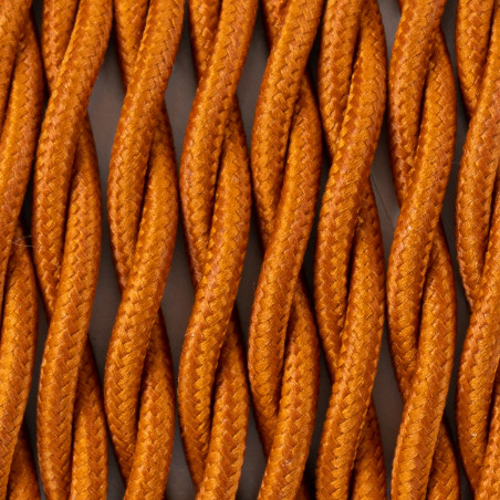 Miedziany kabel skręcany w oplocie poliestrowym T08 miedziany brąz 2x1x0.75 Kolorowe Kable