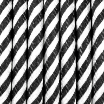 Kabel w oplocie poliestrowym 34 serpentyna wąska czarno-biała dwużyłowy 2x0.75 Kolorowe Kable
