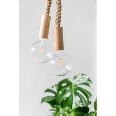 Loft Multi Eco Line B X2 podwójna lampa wisząca z liną konopną KOLOROWE KABLE