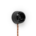 Rustykalne ceramiczne gniazdo natynkowe z bolcem uziemiającym typu French w stylu retro - czarne Kolorowe Kable