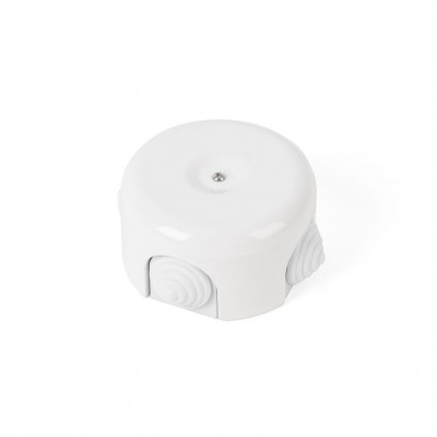 Rustic ceramic junction box surface mounted in a retro style - white Kolorowe Kable