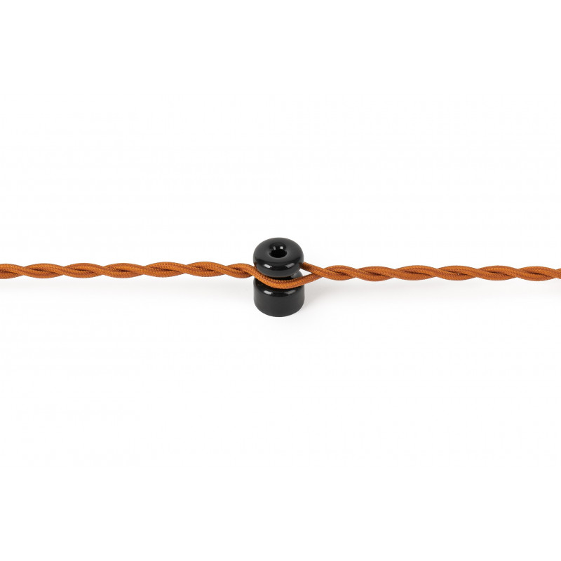Rustic ceramic wall cable holder - black Kolorowe Kable
