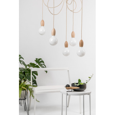 Wooden pendant lamp Loft Multi Eco Line X5 TYPE A