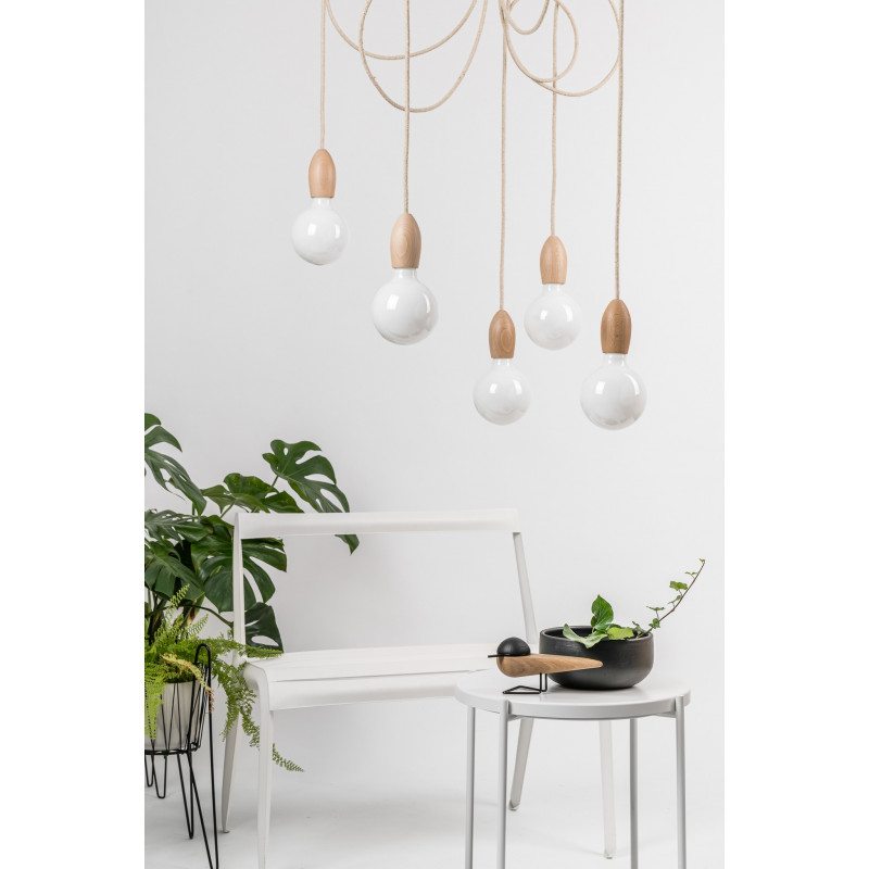 Wooden pendant lamp Loft Multi Eco Line X8 TYPE A