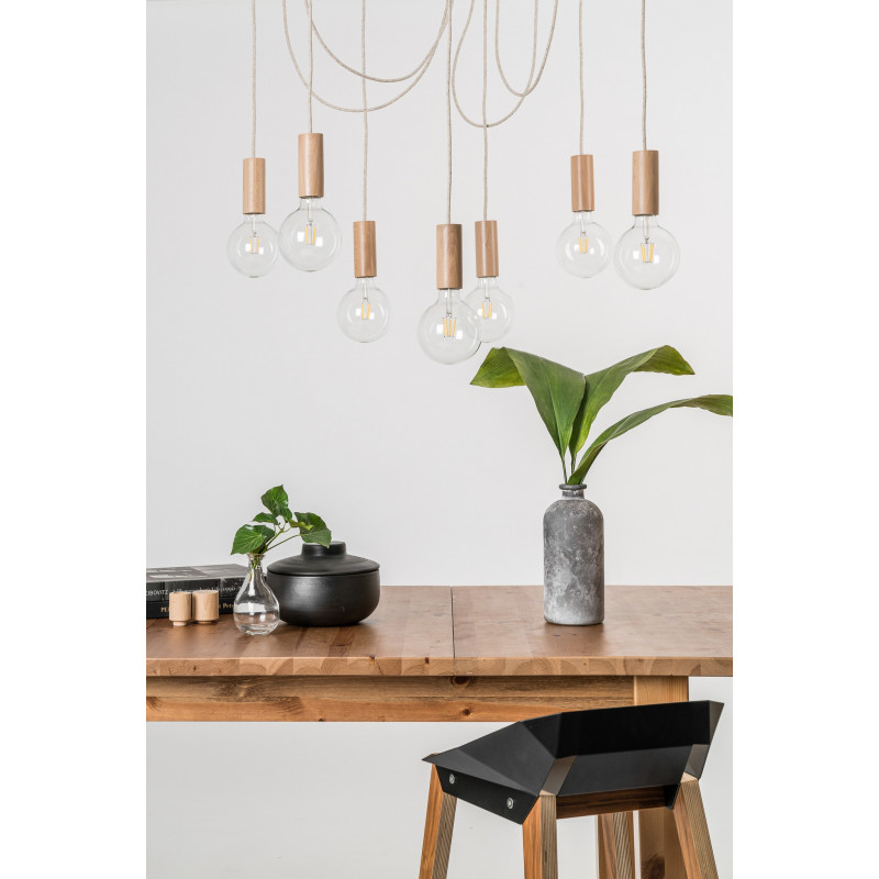 Wooden pendant lamp Loft Multi Eco Line X9 TYPE B