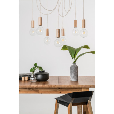 Wooden pendant lamp Loft Multi Eco Line X10 TYPE B