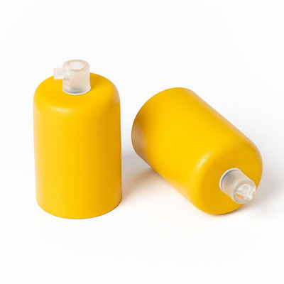 Metal lamp holder E27 lacquered in yellow structural