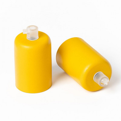 Metal lamp holder E27 lacquered in yellow structural