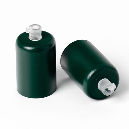 Metal lamp holder E27 lacquered in dark green structural