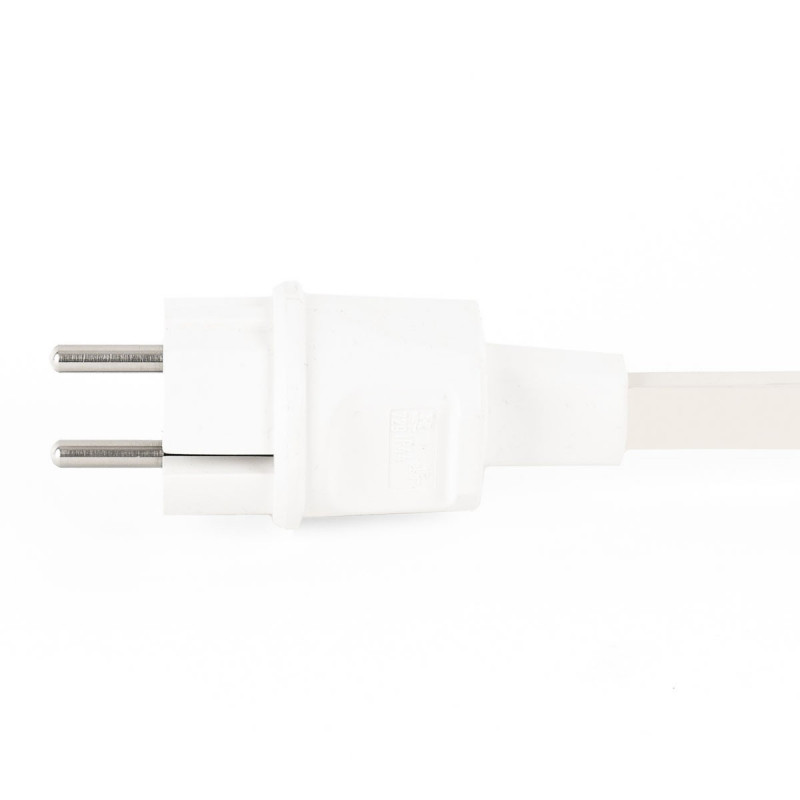 White plug for festoon garlands 230V 16A IP44 for flat cable