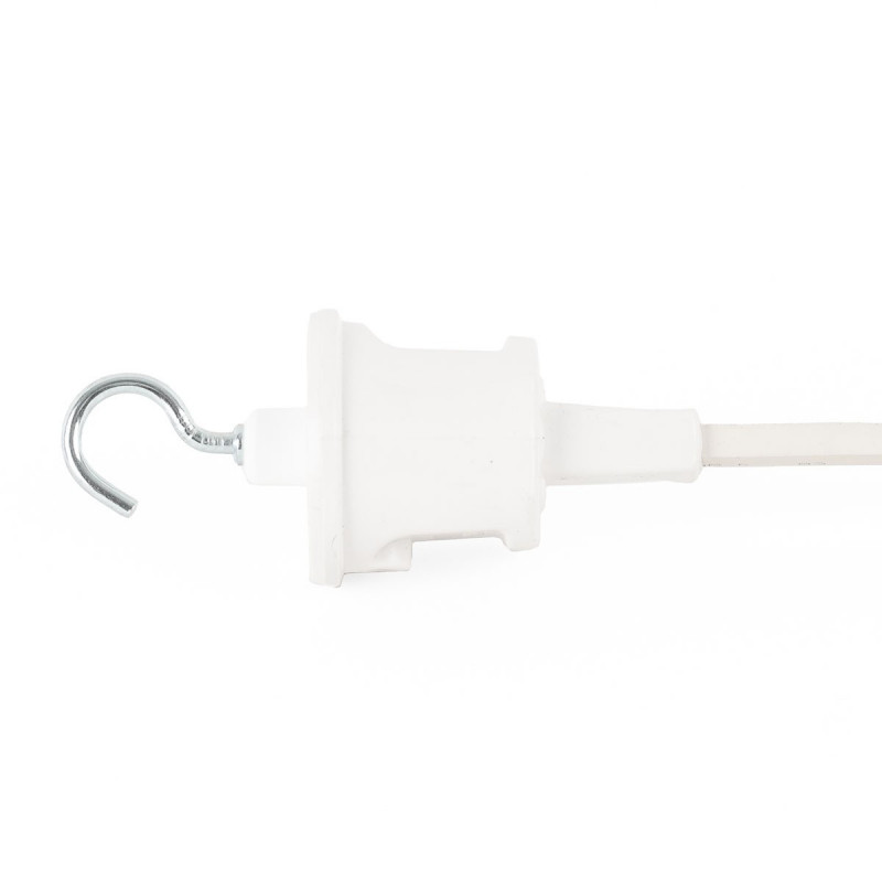 White garland attachment with a hook, IP44
