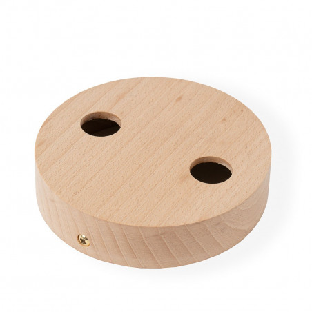 Wooden ceiling cup with a large hole - two cable