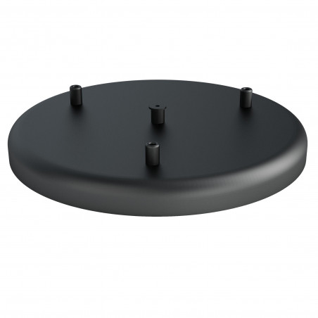 Large metal ceiling cup fi30cm lacquered in black structural - three cables