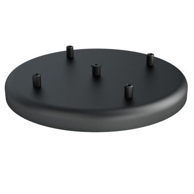 Large metal ceiling cup fi30cm lacquered in black structural - four cables