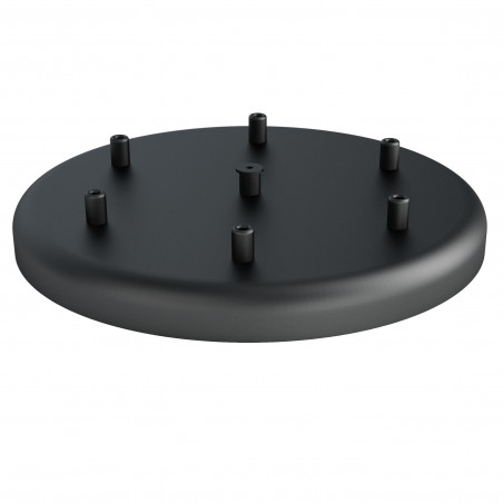 Large metal ceiling cup fi30cm lacquered in black structural - six cables