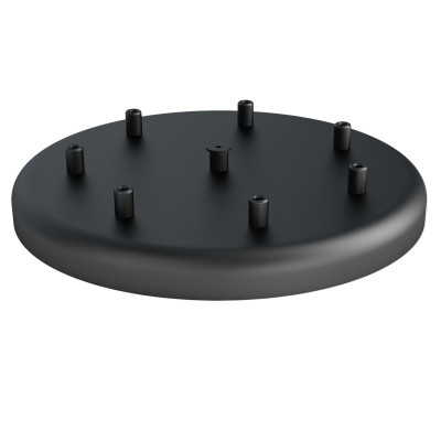 Large metal ceiling cup fi30cm lacquered in black structural - seven cables