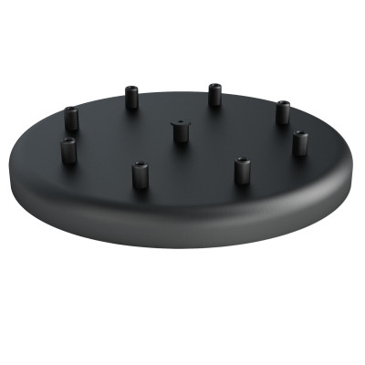 Large metal ceiling cup fi30cm lacquered in black structural - eight cables