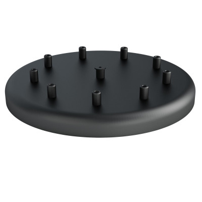 Large metal ceiling cup fi30cm lacquered in black structural - nine cables
