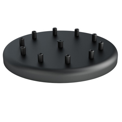 Large metal ceiling cup fi30cm lacquered in black structural - ten cables