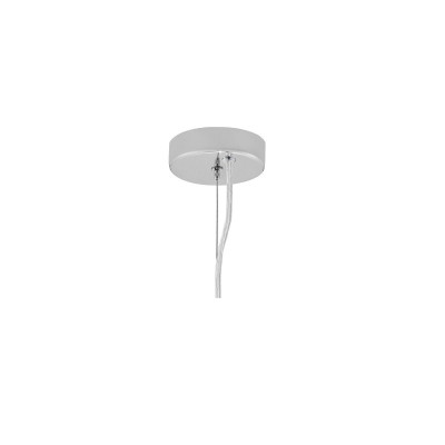 ALUR S ceiling hanging lamp, white lampshade chrome details KASPA