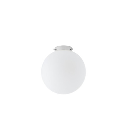 ALUR 1 ceiling light with white glass globe and chrome details – KASPA