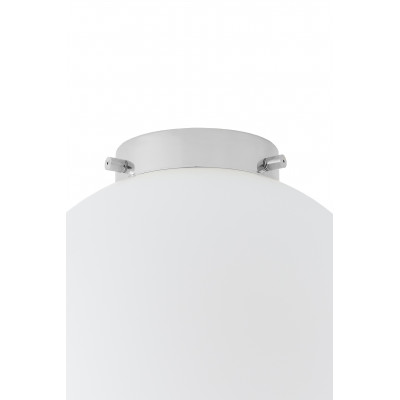Ceiling lamp, plafond ALUR 1 white lampshade chrome details KASPA