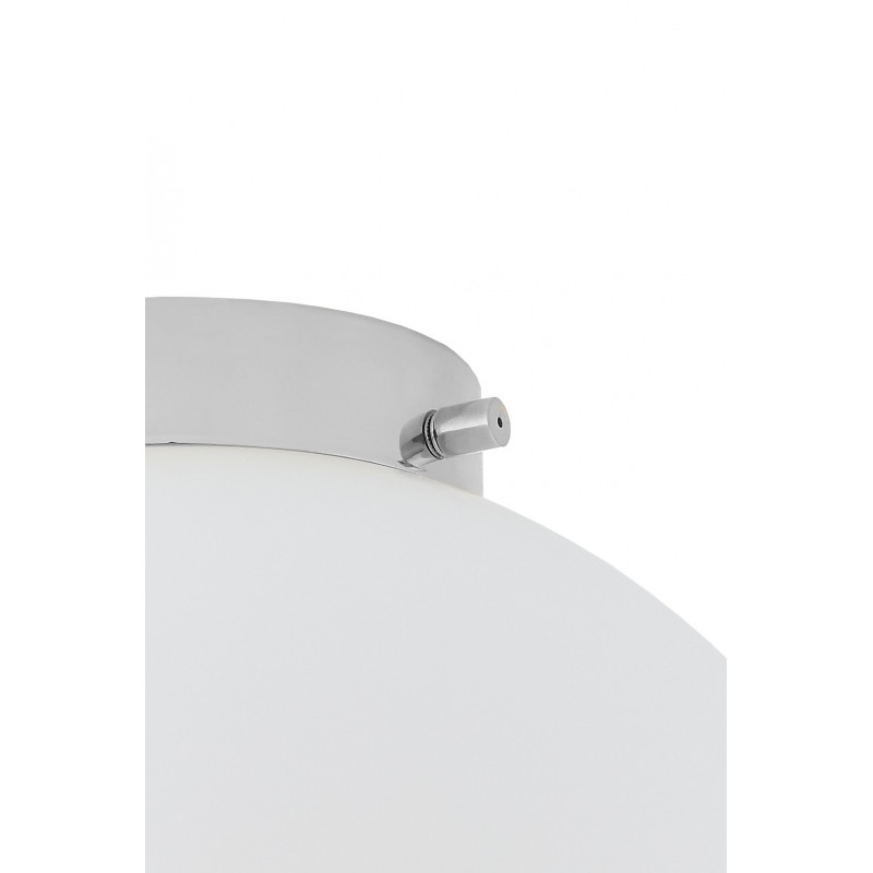 Ceiling lamp, plafond ALUR 1 white lampshade chrome details KASPA