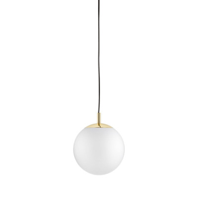 ALUR S ceiling hanging lamp, white lampshade golden details KASPA