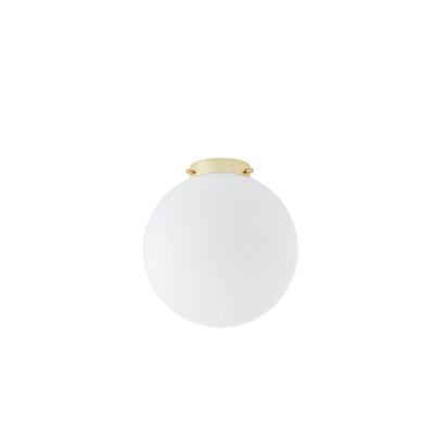 Ceiling lamp, plafond ALUR 1 white lampshade golden details KASPA