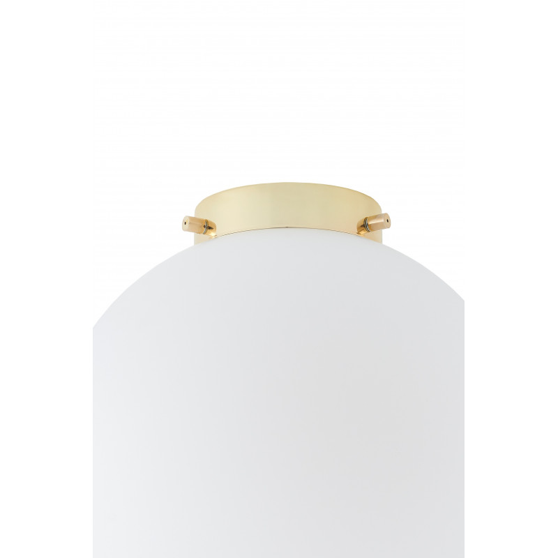 Ceiling lamp, plafond ALUR 1 white lampshade golden details KASPA