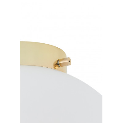 Ceiling lamp, plafond ALUR 1 white lampshade golden details KASPA