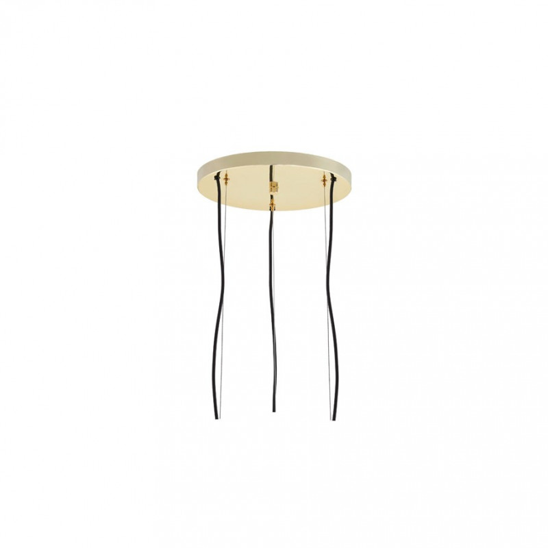Ceiling hanging lamp, ceiling ALUR 2 - 3 white lampshades details golden KASPA