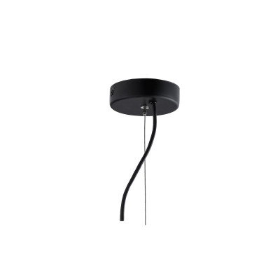 ALUR S ceiling hanging lamp, transparent lampshade black details KASPA