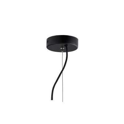 ALUR L ceiling hanging lamp, transparent lampshade black details KASPA