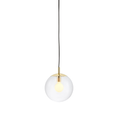 ALUR S ceiling hanging lamp, transparent lampshade golden details KASPA