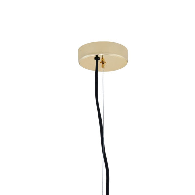 Sufitowa lampa wisząca ALUR S klosz kula przezroczysty detale złote KASPA