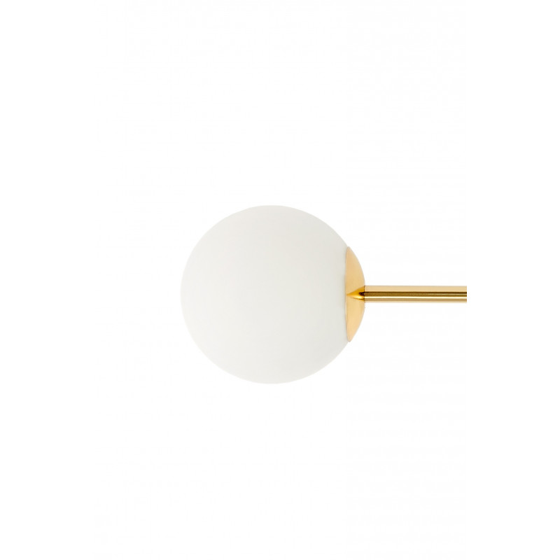 Ceiling lamp ASTRA 6 lampshades white balls gold frame KASPA