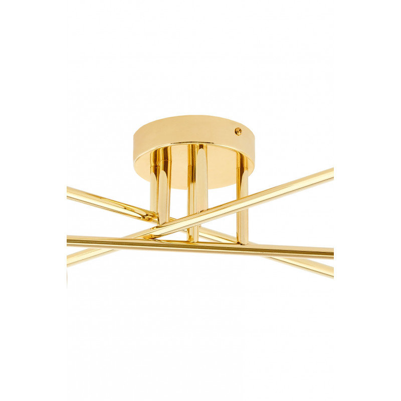 Ceiling lamp ASTRA 6 lampshades white balls gold frame KASPA