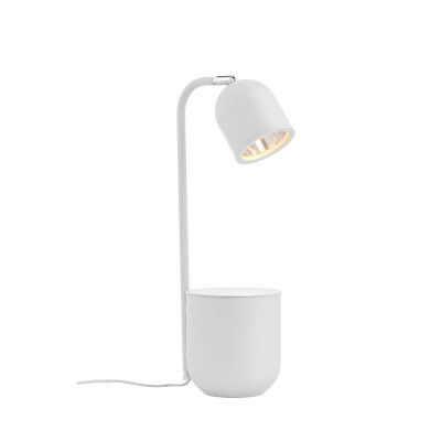 BOTANICA biała lampa z doniczką, lampka stojąca na stolik i biurko KASPA