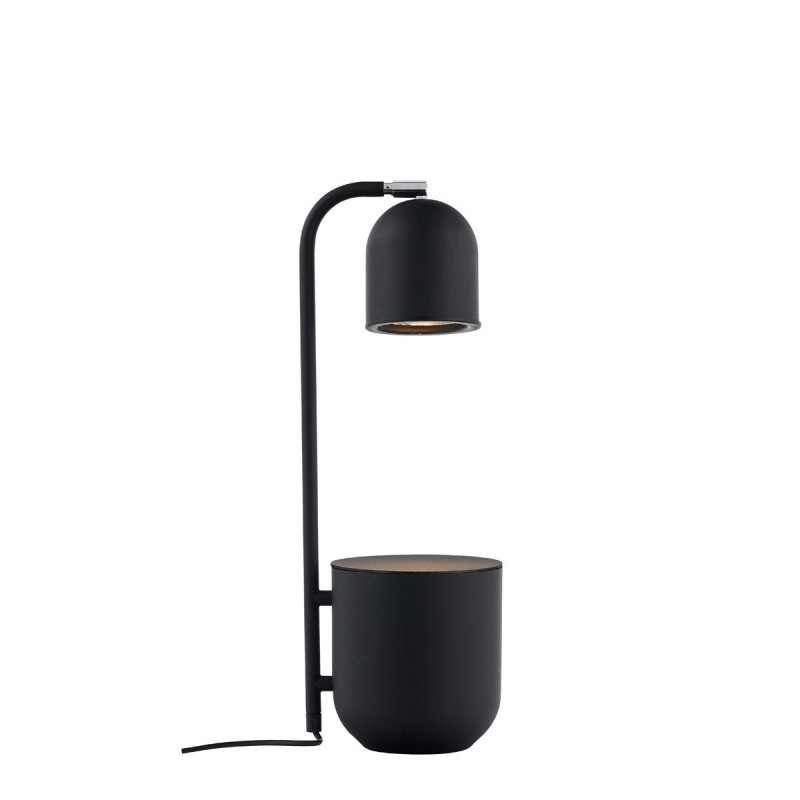 BOTANICA czarna lampa z doniczką, lampka stojąca na stolik i biurko KASPA