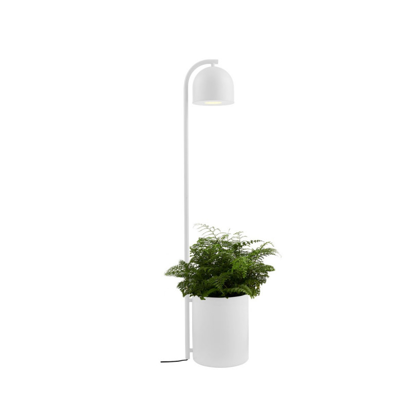 BOTANICA XL white floor lamp with flower pot, floor lamp KASPA