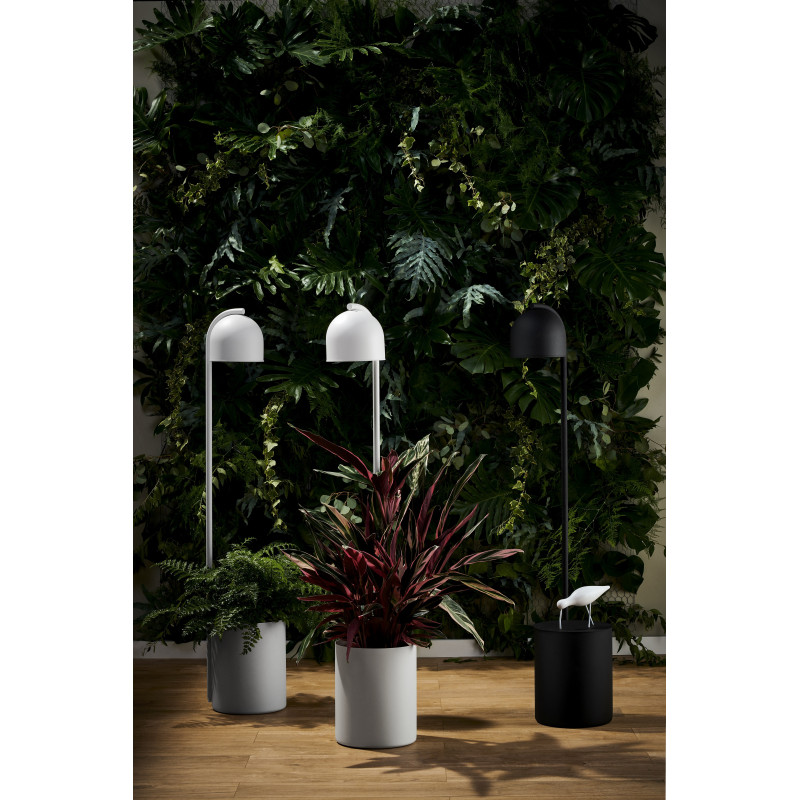 BOTANICA XL white floor lamp with flower pot, floor lamp KASPA