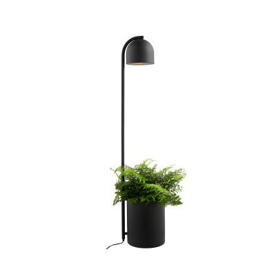 BOTANICA XL black floor lamp with flower pot, floor lamp KASPA