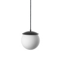 KUUL G ceiling pendant lamp, lampshade white ball, black frame UMMO